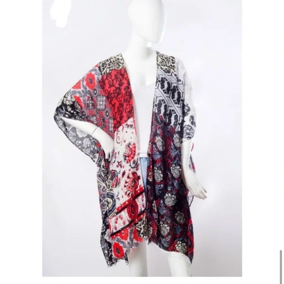 LAST 1 then sold out Boho Floral Patchwork Kimono Cardigan Wrap - Picture 6 of 7